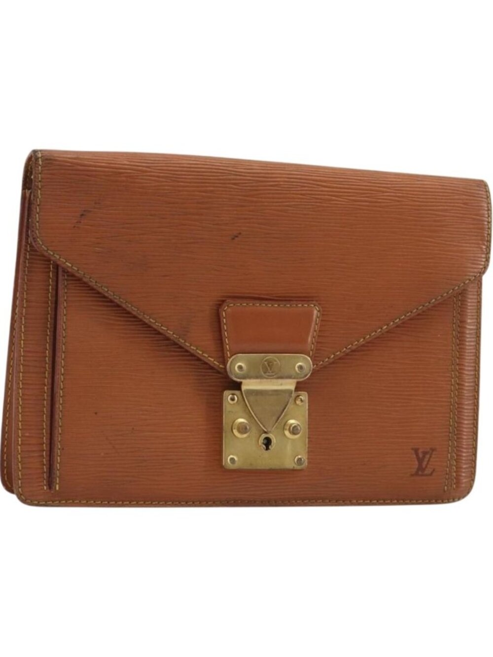 LOUIS VUITTON Epi Sellier Dragonne Clutch Bag Zipang Gold M52618